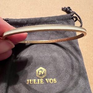 ✨Julie Vos✨ Marseille Bangle Bracelet Gold with Ivory Enamel (medium)